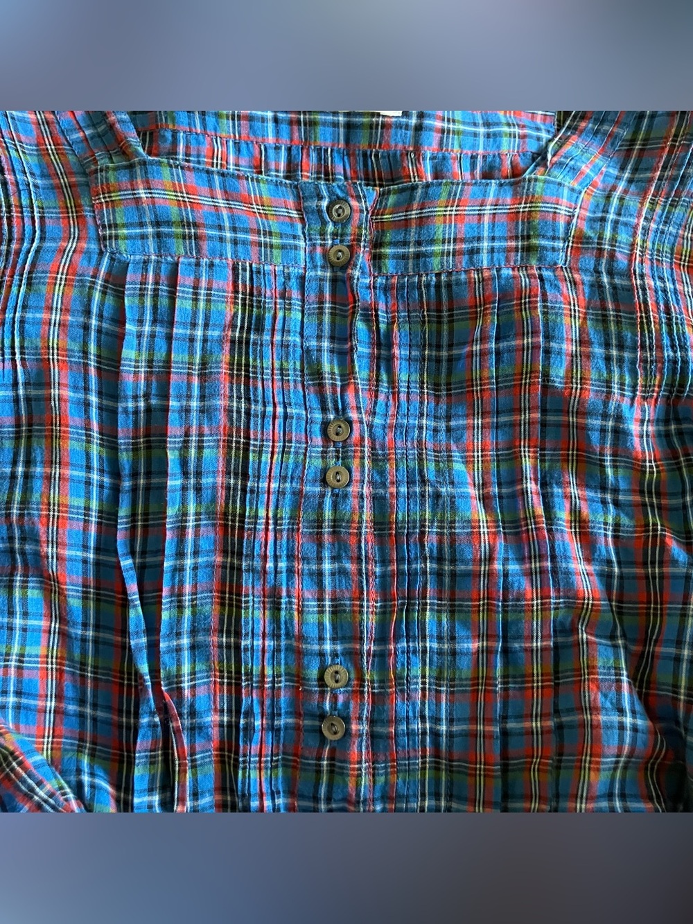 DÔEN Toulouse Top in French Plaid Blue - Size Small - Picture 8 of 11